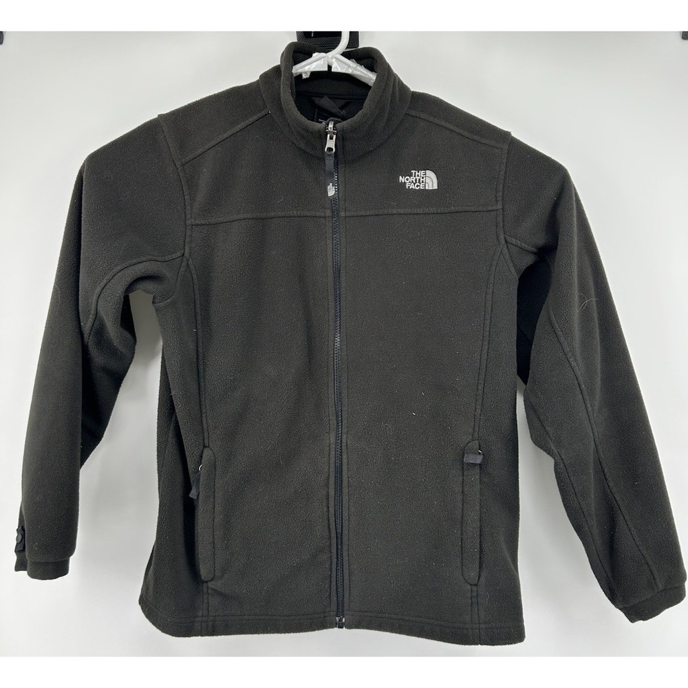 The North Face Boys Full Zip Fleece Jacket Black Men's Size XL 18/20